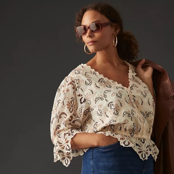 Anthropologie Eyelet Blouse - Picture 1 of 7